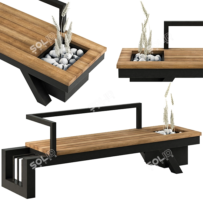 Outdoor Oasis: Backyard Deicoon Bench 3D model image 1