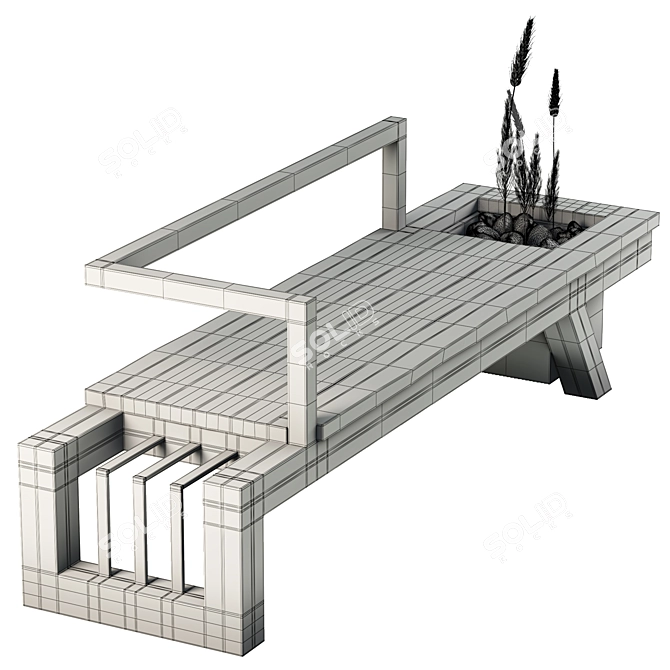 Outdoor Oasis: Backyard Deicoon Bench 3D model image 7