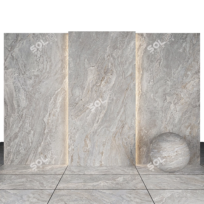 Premium Gray Stone Slabs 3D model image 1