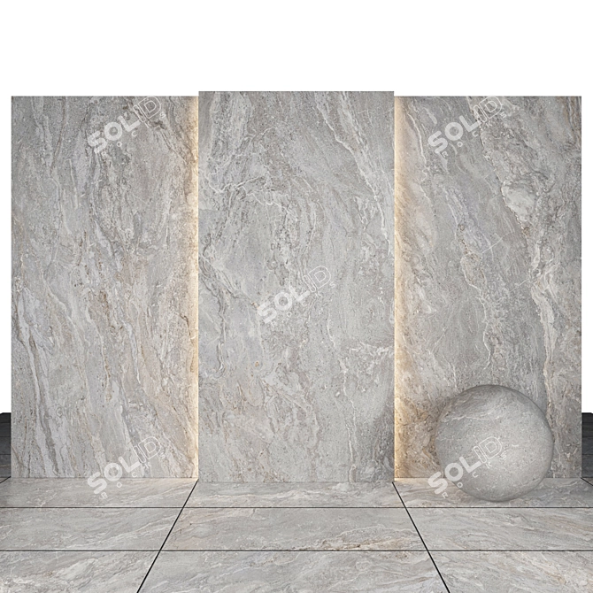 Premium Gray Stone Slabs 3D model image 2