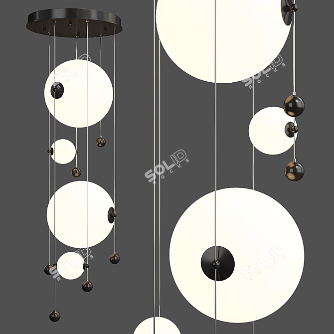 Stylish LED Pendant Light 3D model image 1