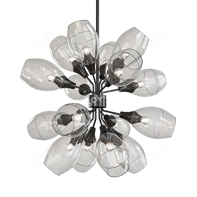 Modern Orb Chandelier 3D model image 1