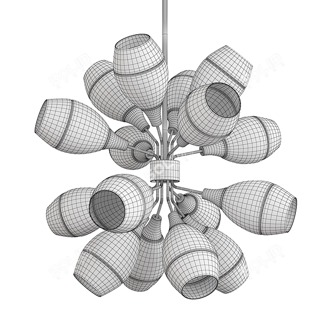 Modern Orb Chandelier 3D model image 2