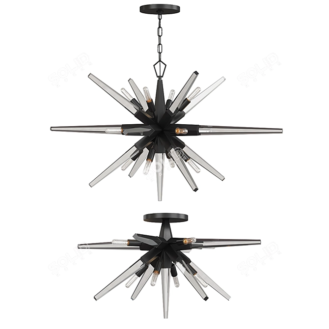 Ariel Starburst Chandelier: Elegant Illumination for Any Space 3D model image 1