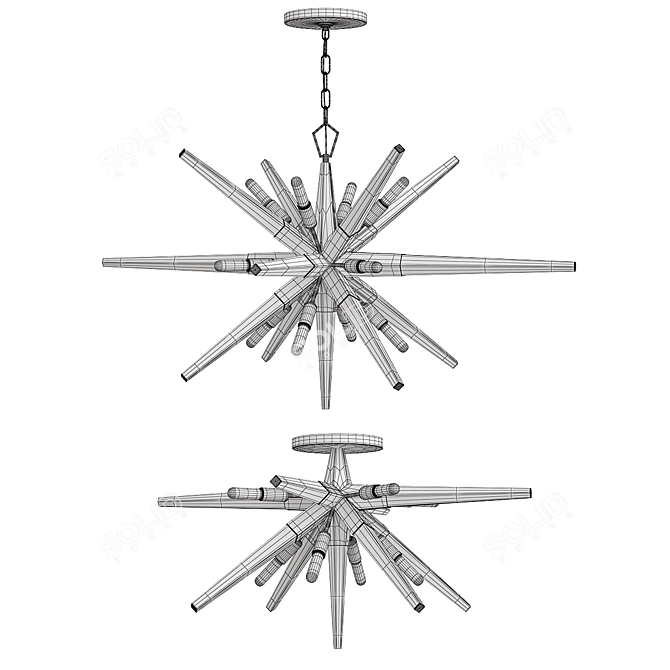 Ariel Starburst Chandelier: Elegant Illumination for Any Space 3D model image 4