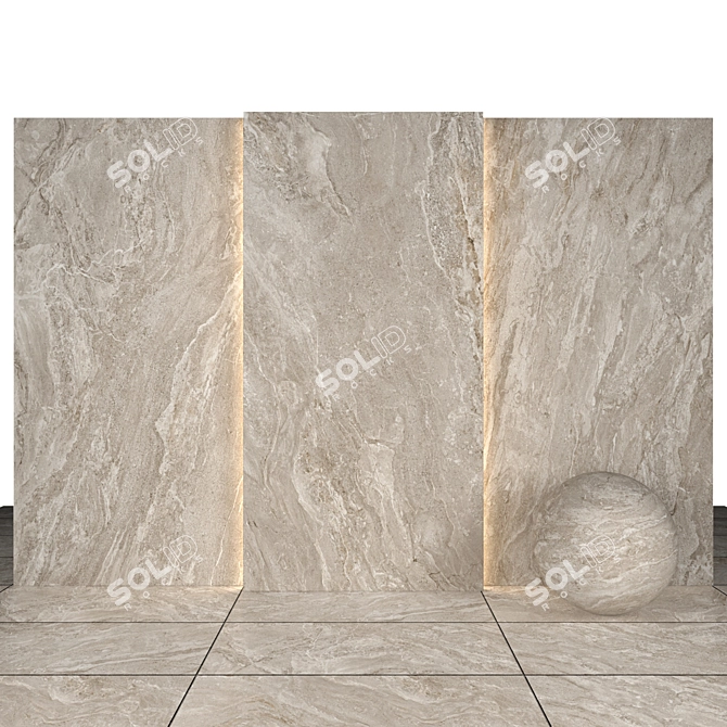 Prime Beige Stone: 10 Textured Slabs & Floor Tiles 3D model image 1