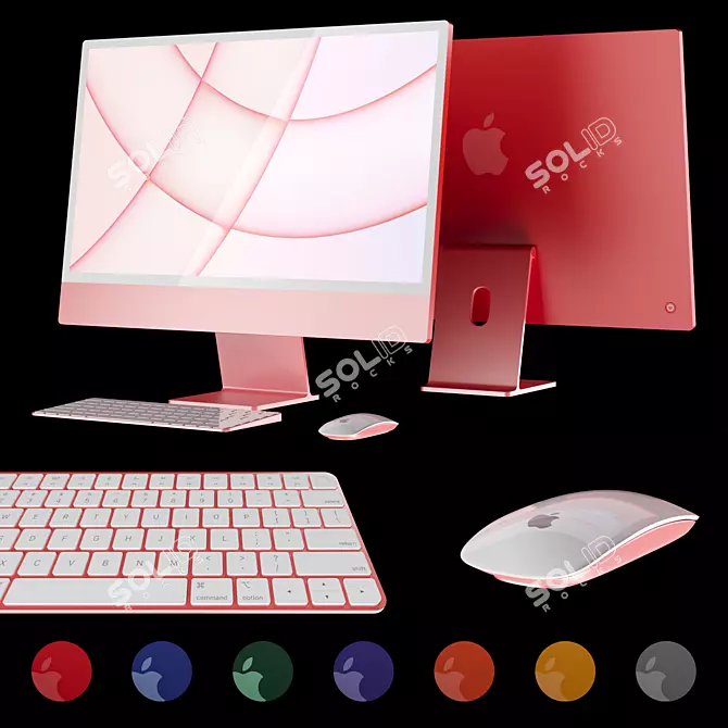 Sleek and Vibrant: Apple iMac 2021 3D model image 1