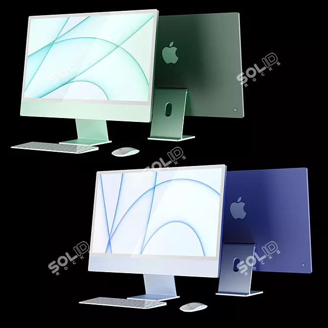 Sleek and Vibrant: Apple iMac 2021 3D model image 2