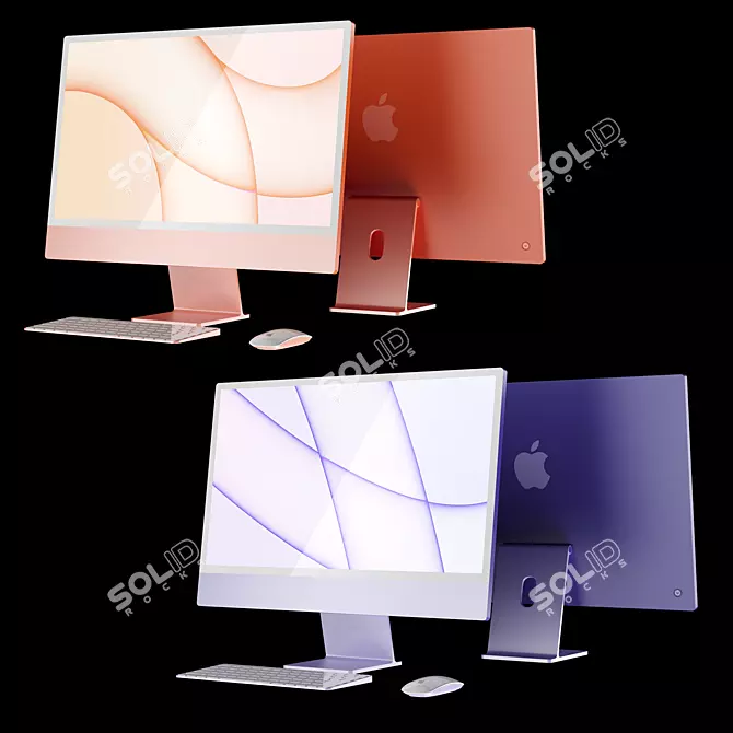 Sleek and Vibrant: Apple iMac 2021 3D model image 3