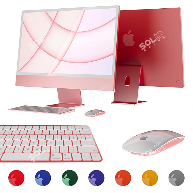 Sleek and Vibrant: Apple iMac 2021 3D model image 6