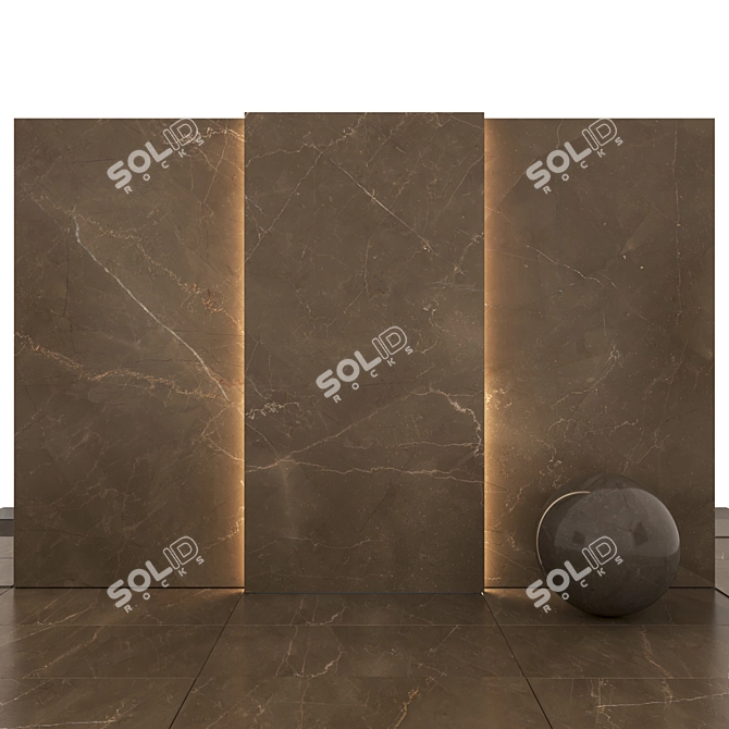 Pulpis Brown Marble: Versatile Tiles & Slabs 3D model image 1