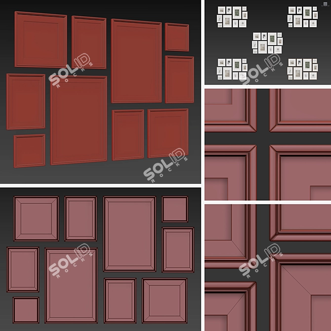 Premium Picture Frames Set - 250 3D model image 5