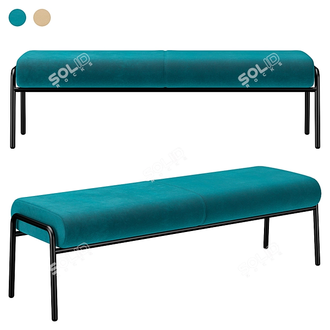 Sleek and Modern Cosmo Bench 3D model image 1