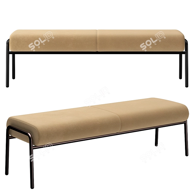 Sleek and Modern Cosmo Bench 3D model image 2