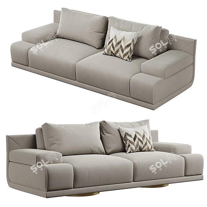 Fendi Casa Artu 2014: Elegant Luxury Sofa 3D model image 2