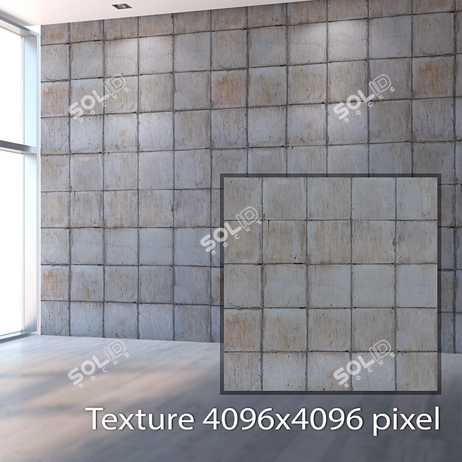 Seamless Facade Concrete Tiles- High Resolution & Detail 3D model image 2