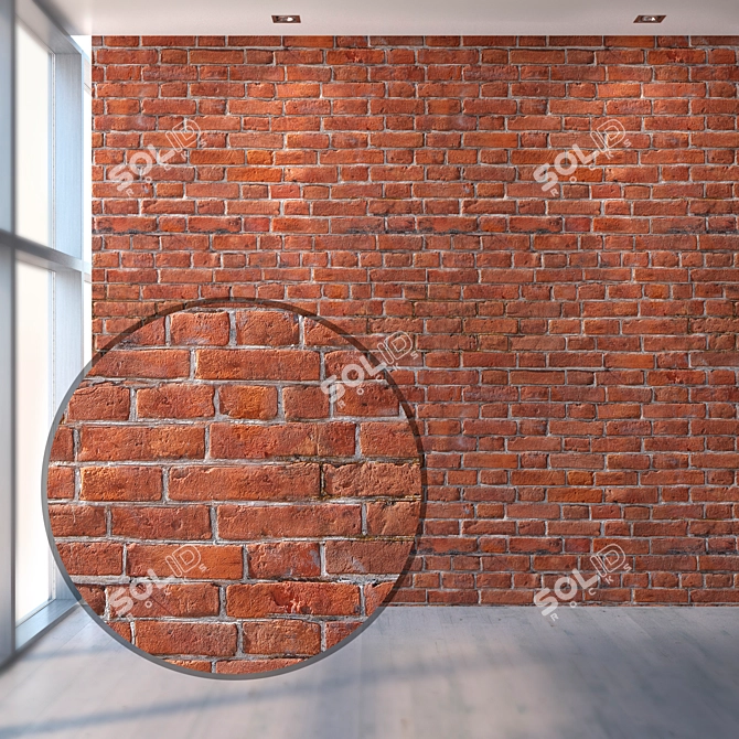 Seamless Brick Texture Set 3D model image 1