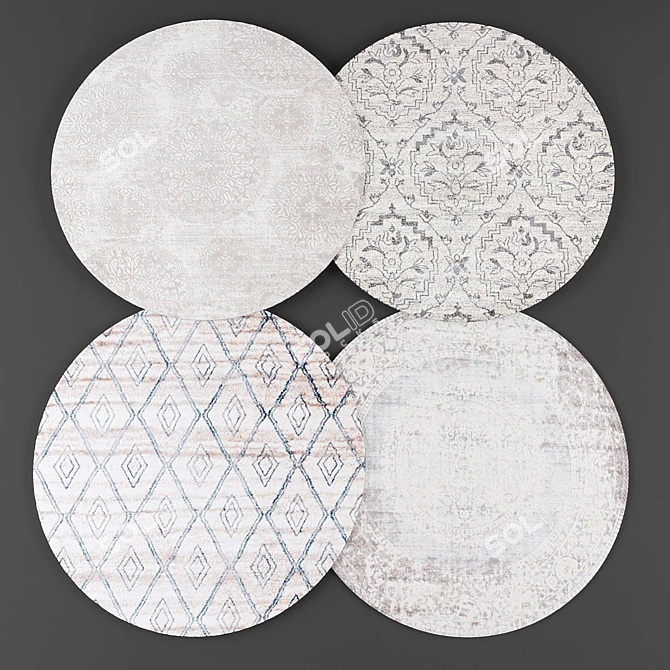 Modern Round Rugs Collection 3D model image 1