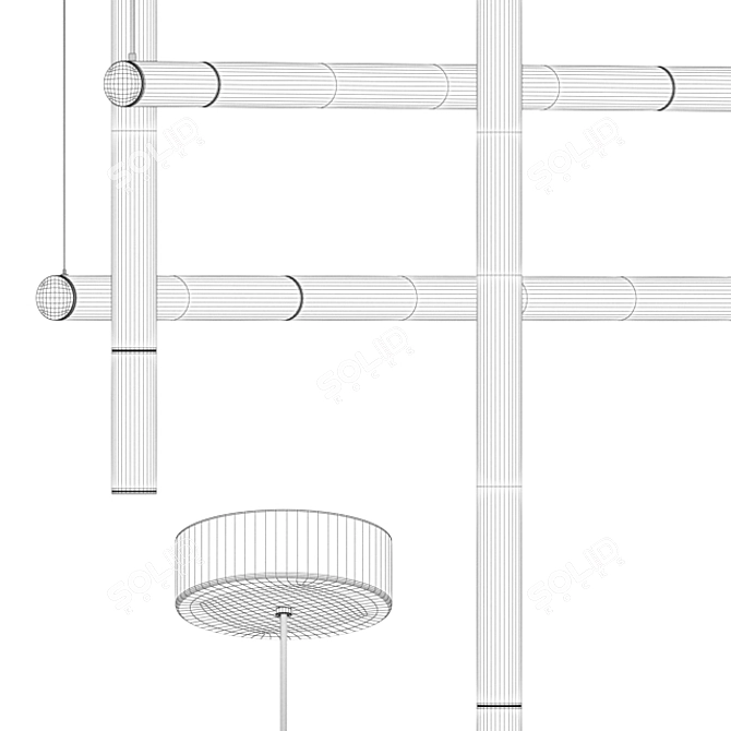 Stripes Pendant Light Set 3D model image 2