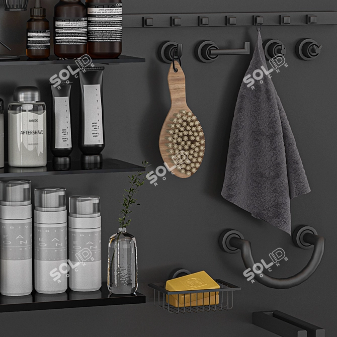 Elegant Bathroom Accessories Set 3D model image 20