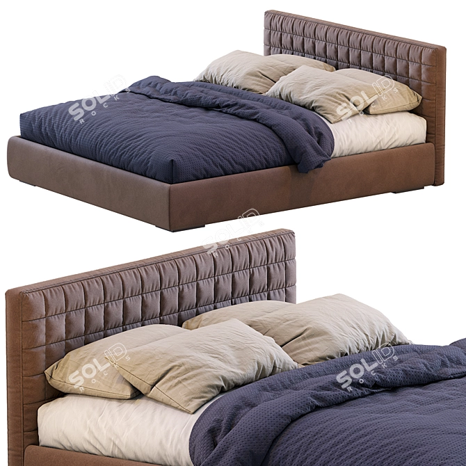 Elegant Contemporary Bed - PICOLIT 3D model image 1