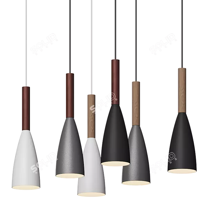 Minimalist Nordic Pendant Light 3D model image 4