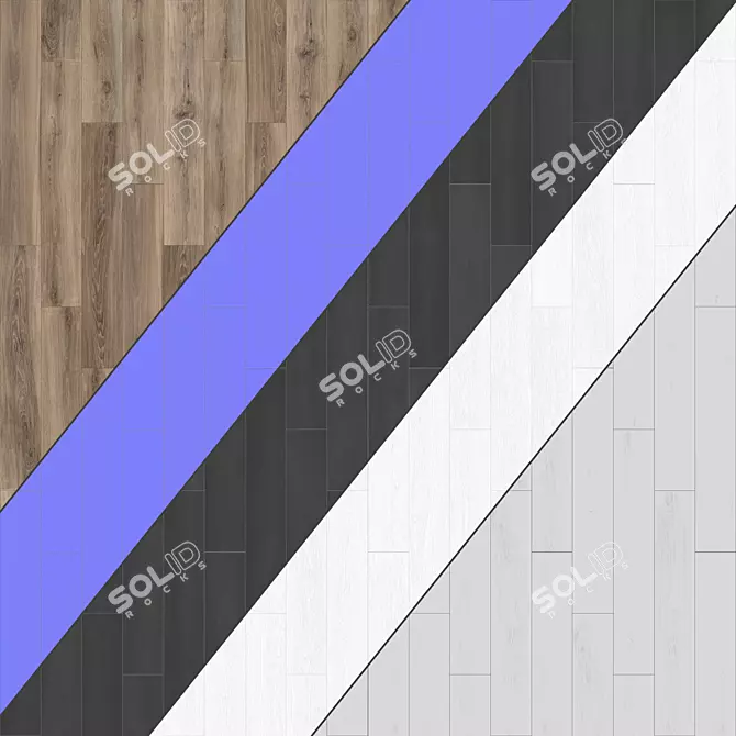 Premium Parquet Flooring: Standard & Herringbone Patterns | 12 Planks | 6W=H 3D model image 3