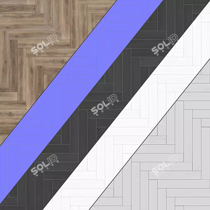 Premium Parquet Flooring: Standard & Herringbone Patterns | 12 Planks | 6W=H 3D model image 4