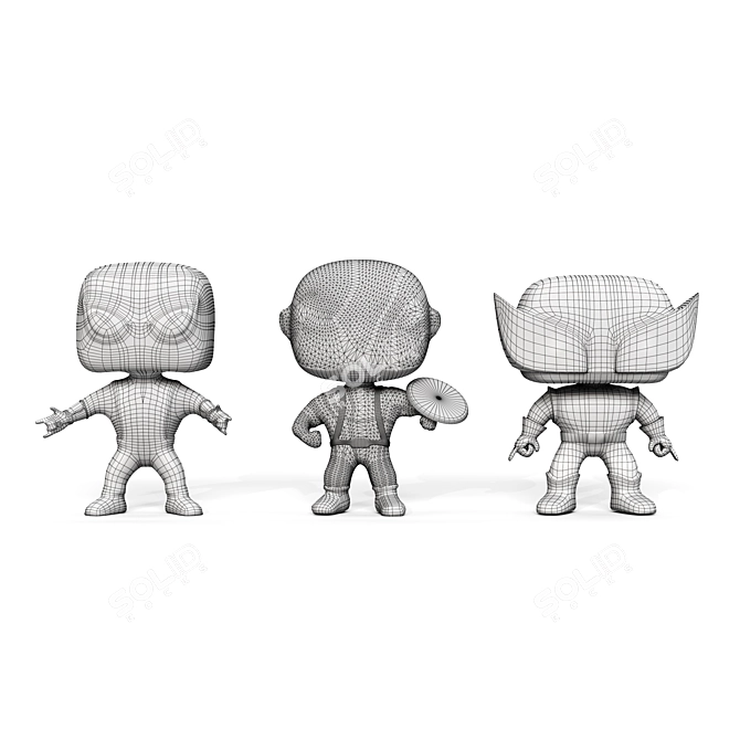 Funko Pop Trio: Fun and Collectible 3D model image 7