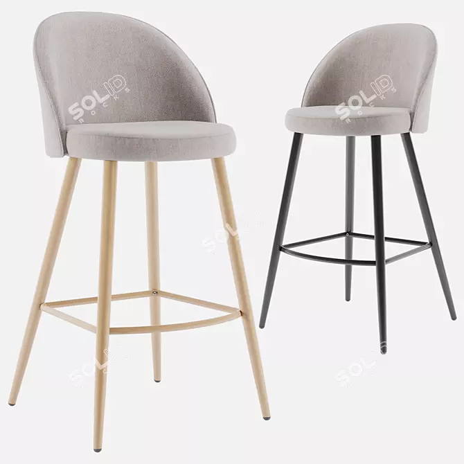 Harton Bar Stool - Stylish Seating for Your Space 3D model image 1