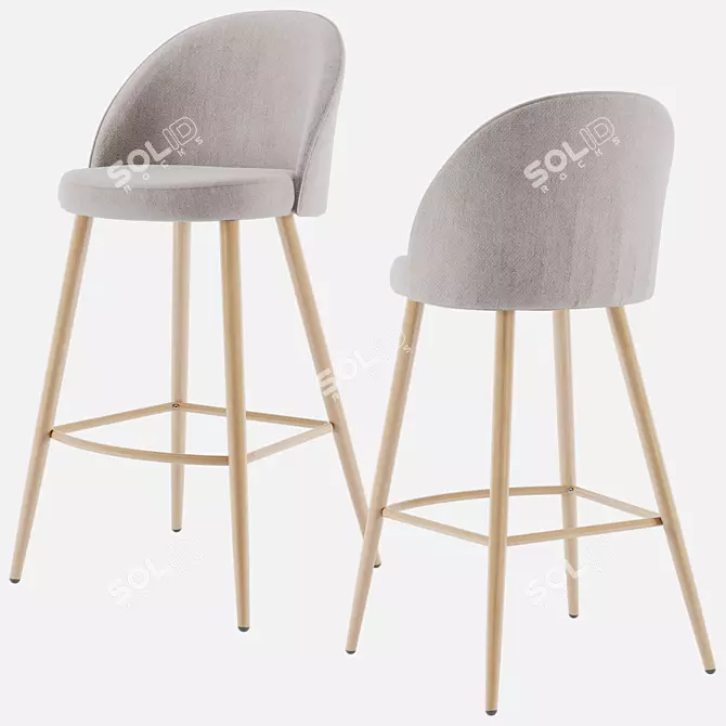 Harton Bar Stool - Stylish Seating for Your Space 3D model image 2