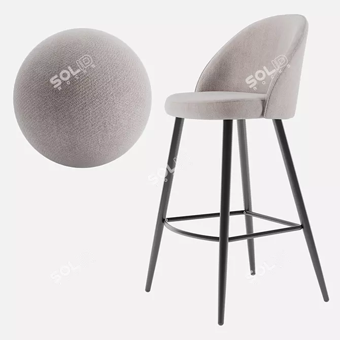 Harton Bar Stool - Stylish Seating for Your Space 3D model image 4