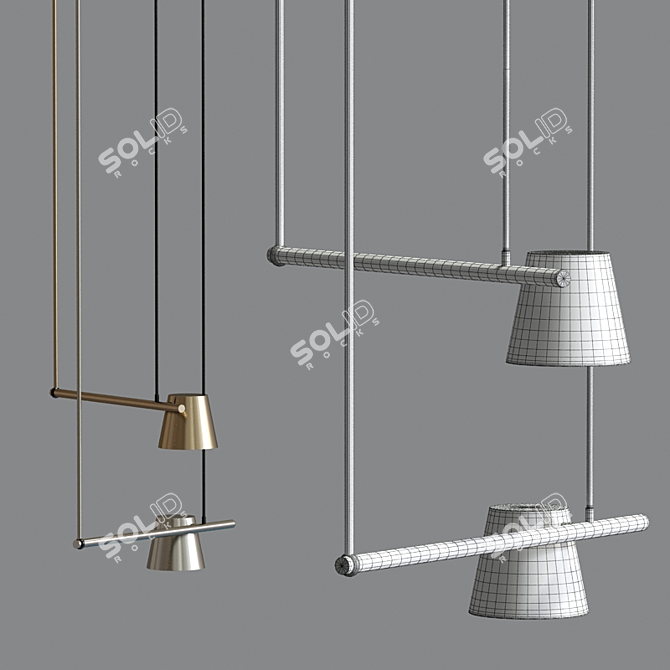 Sleek LED Linear Luminaire 3D model image 2