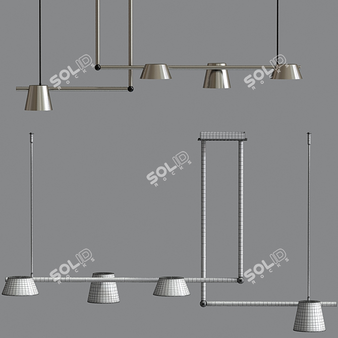 Sleek LED Linear Luminaire 3D model image 3