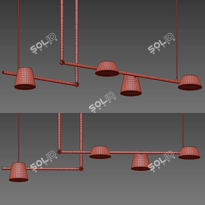 Sleek LED Linear Luminaire 3D model image 5