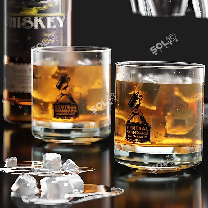 Elegant Whiskey Gift Set 3D model image 3