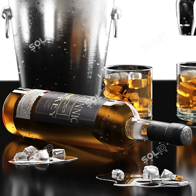 Elegant Whiskey Gift Set 3D model image 10