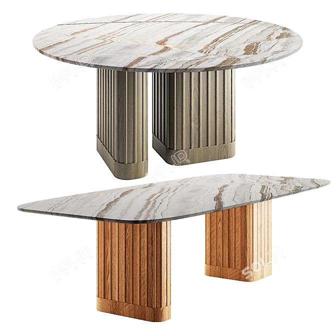 Elegant Dorico Table Set - Arflex 3D model image 2