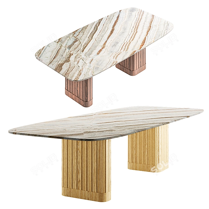 Elegant Dorico Table Set - Arflex 3D model image 3