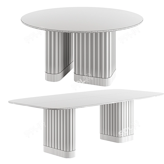 Elegant Dorico Table Set - Arflex 3D model image 4