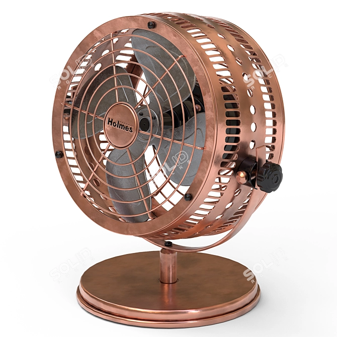 Vintage Copper Desk Fan - HOLMES Heritage 3D model image 1