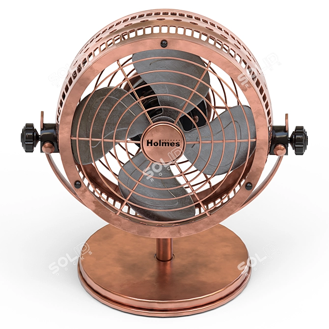 Vintage Copper Desk Fan - HOLMES Heritage 3D model image 4