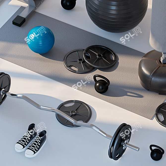 Title: Versatile Home Gym Storage Solution 3D model image 4