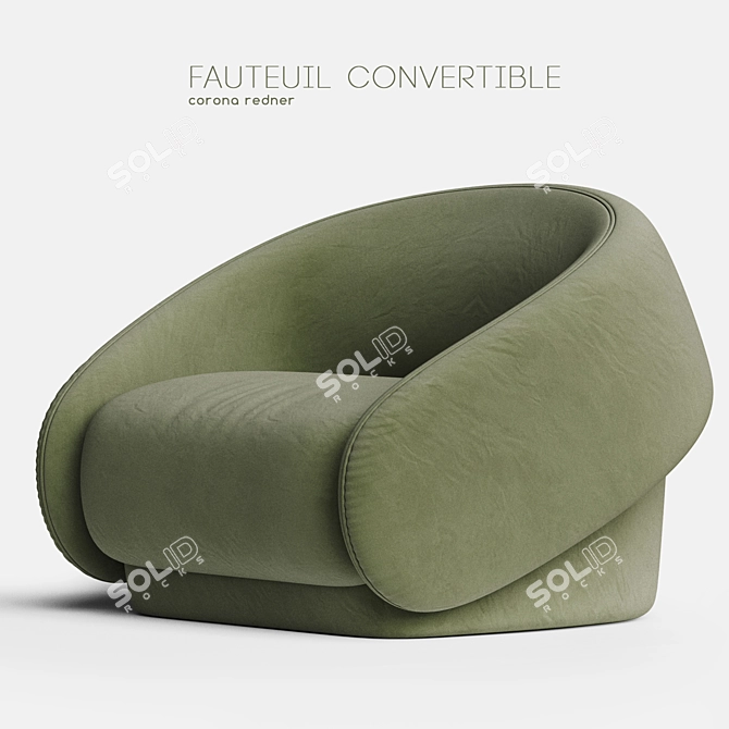 Up-Lift Convertible Armchair: Style and Function in One 3D model image 1