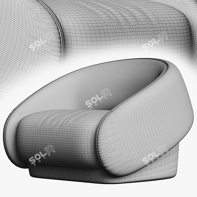 Up-Lift Convertible Armchair: Style and Function in One 3D model image 4