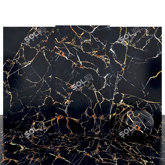 Luxurious Port Gold Marble Slabs 3D model image 2