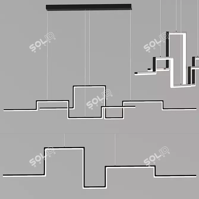 Modern Hanging Lamps: L150/120 cm, 90-260V 3D model image 1