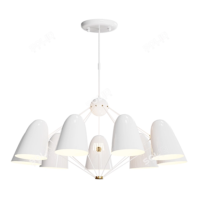 Nordic Style Chandelier "Humpen" on Rod 3D model image 1