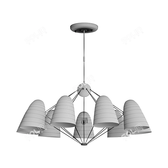 Nordic Style Chandelier "Humpen" on Rod 3D model image 2