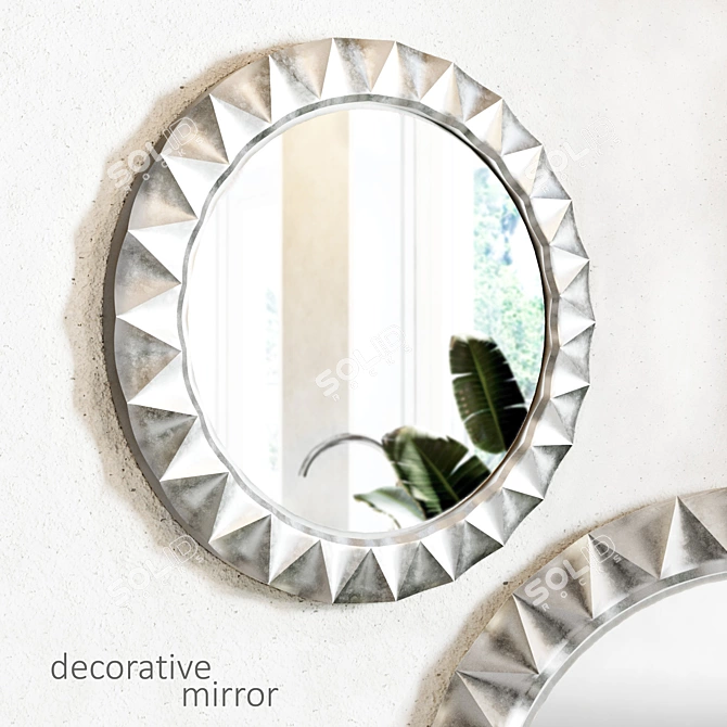 Elegant Framed Mirror 3D model image 1